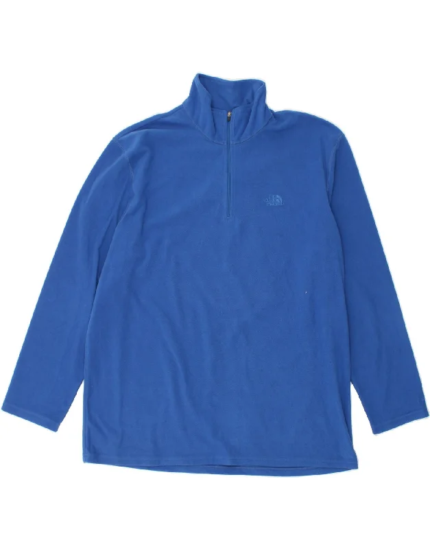 THE NORTH FACE Mens Zip Neck Fleece Jumper 2XL Blue