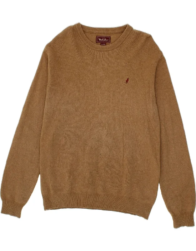 MARLBORO CLASSICS Mens Crew Neck Jumper Sweater 2XL Brown Wool