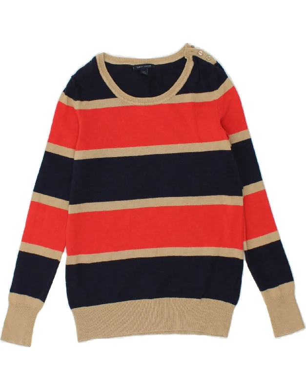 TOMMY HILFIGER Womens Boat Neck Jumper Sweater UK 10 Small Multicoloured