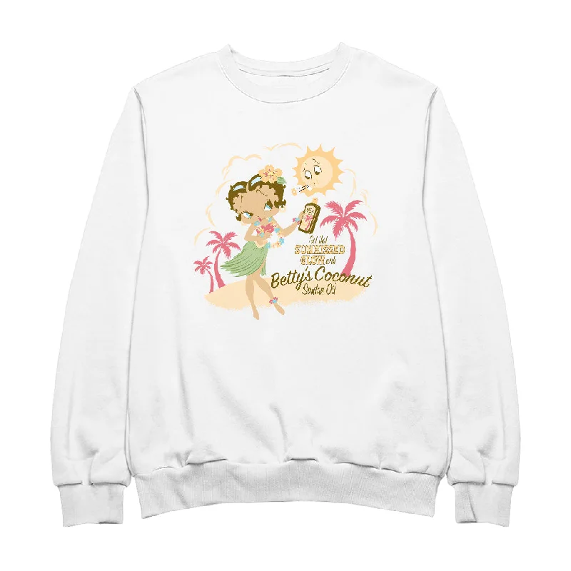 Betty Boop Bettys Coconut Suntan Oil Women's Sweatshirt