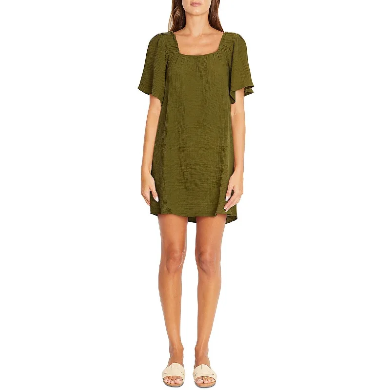 Womens Cotton Above Knee Mini Dress