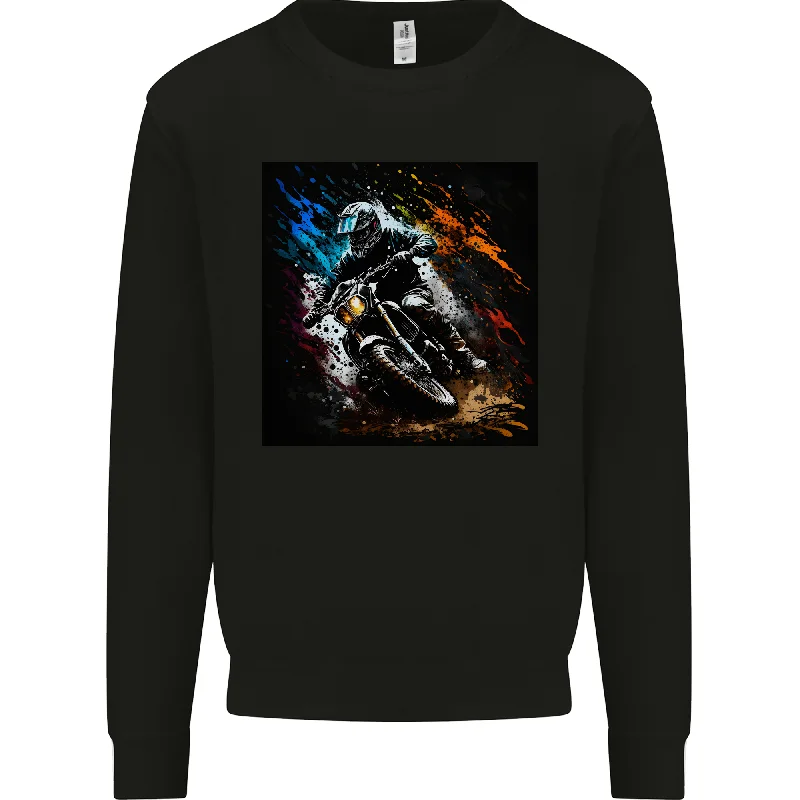 A Motocross Illustration MotoX Dirt Bike Motorsports Mens Sweatshirt Jumper