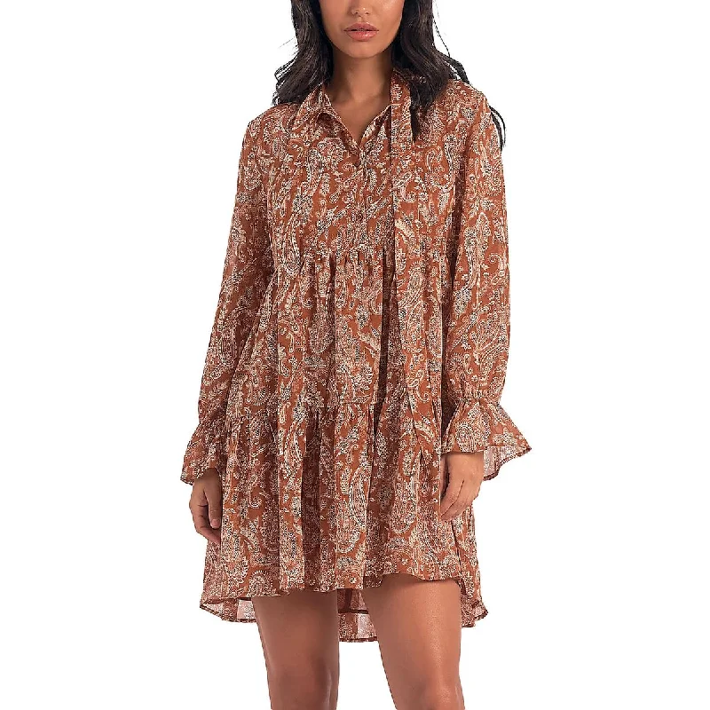 Womens Paisley Short Mini Dress