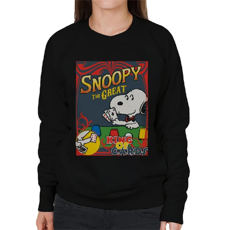 Peanuts Snoopy The Great King Of Cards Women's Sweatshirt