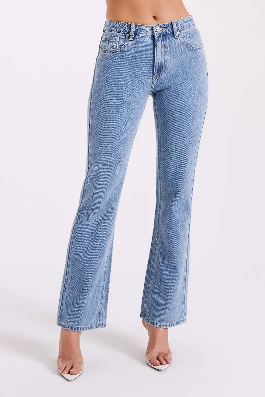 Stephy Low Rise Straight Leg Denim Jean - Vintage Blue