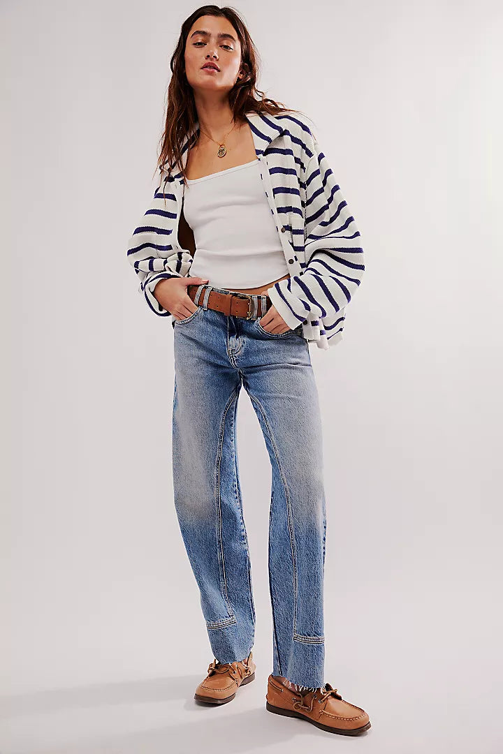 Free People We The Free Risk Taker Mid-Rise Jeans - Mantra