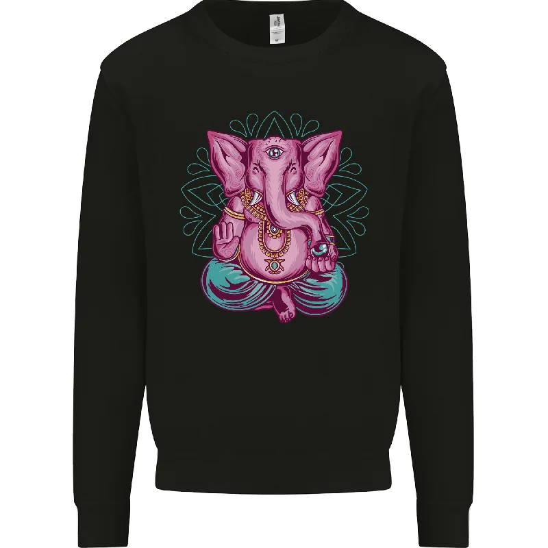 A Meditating Elephant Yoga Spiritual Mens Sweatshirt Jumper