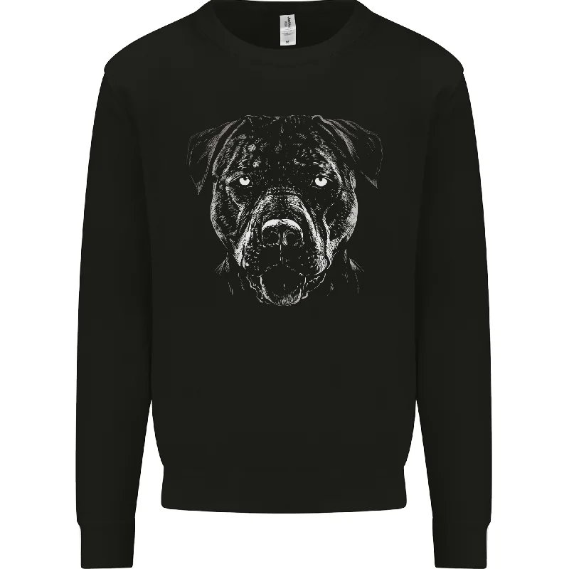 A Monochrome Pitbull Dog Mens Sweatshirt Jumper