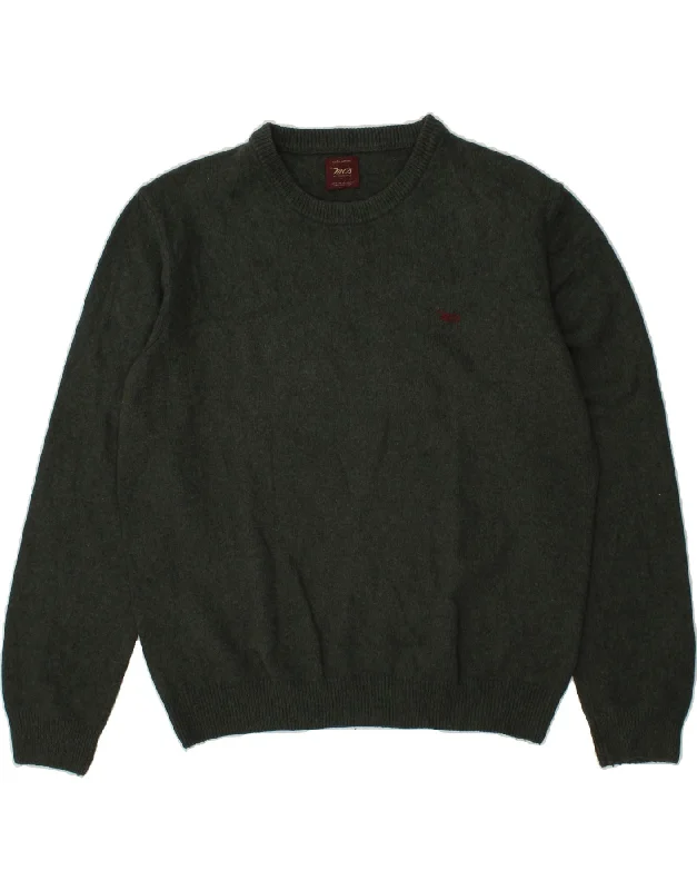 MARLBORO CLASSICS Mens Crew Neck Jumper Sweater Large Green Wool