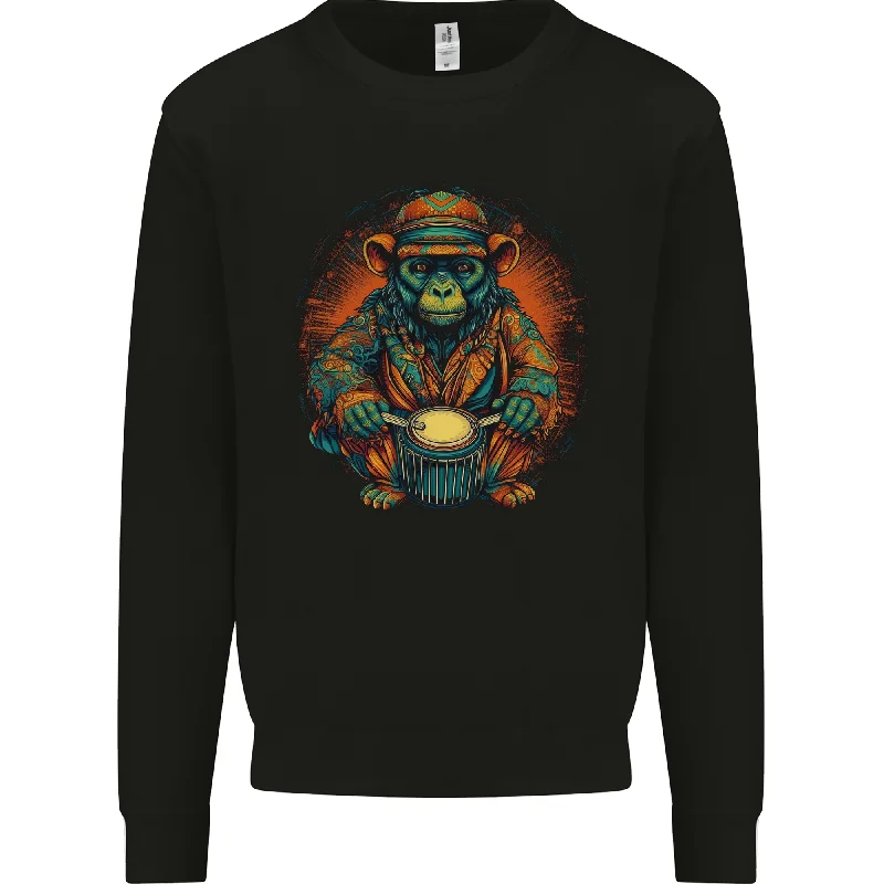 A Monkey Drummer Mens Sweatshirt Jumper