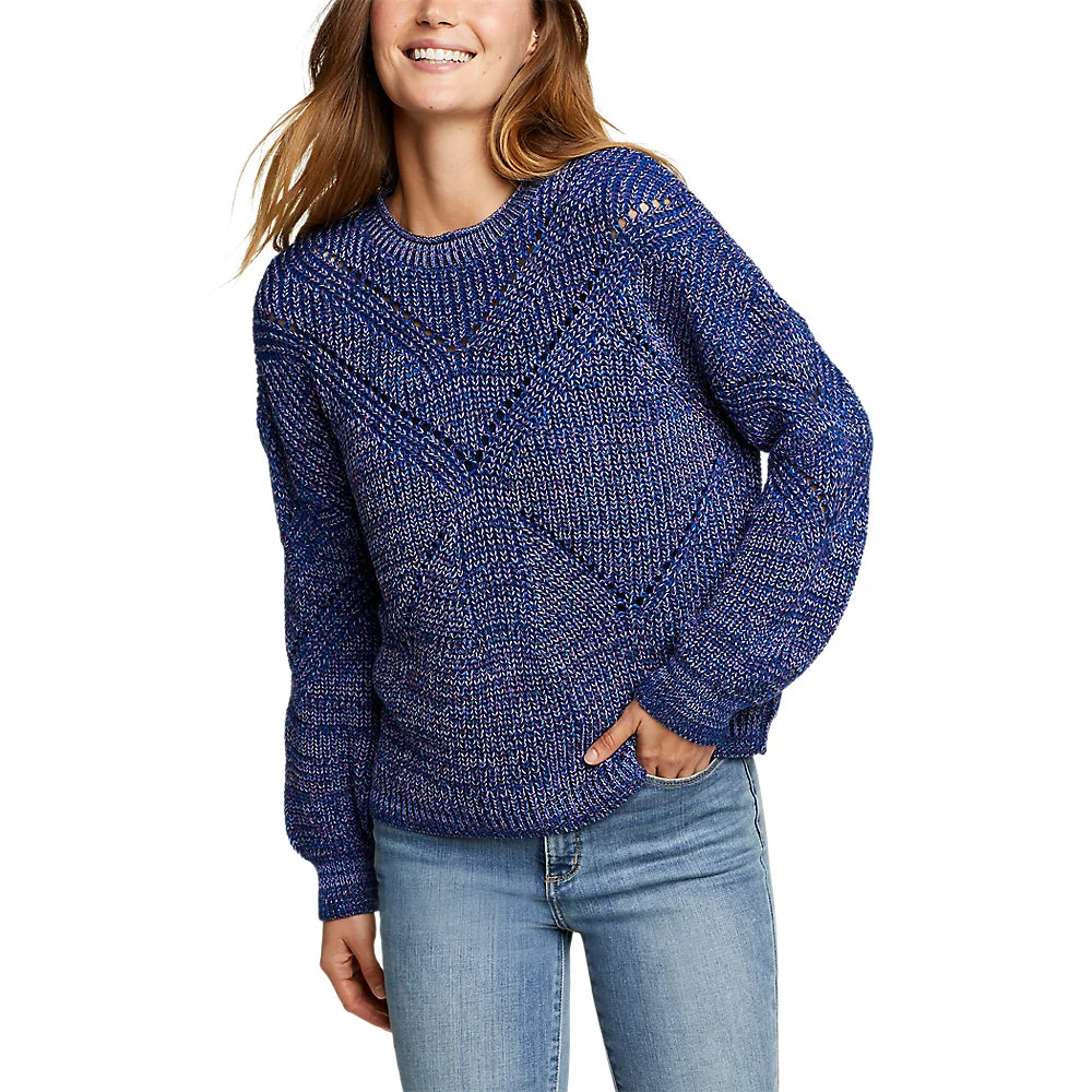 Women's Pullover Crewneck Shaker-Knit Sweater