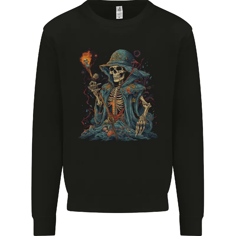 A Living Dead Wizard Skull Sorcerer Mens Sweatshirt Jumper