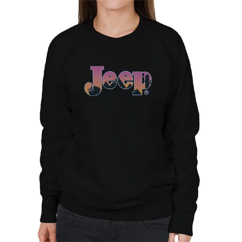 Jeep Desert Sunset Silhouette Logo Women's Sweatshirt