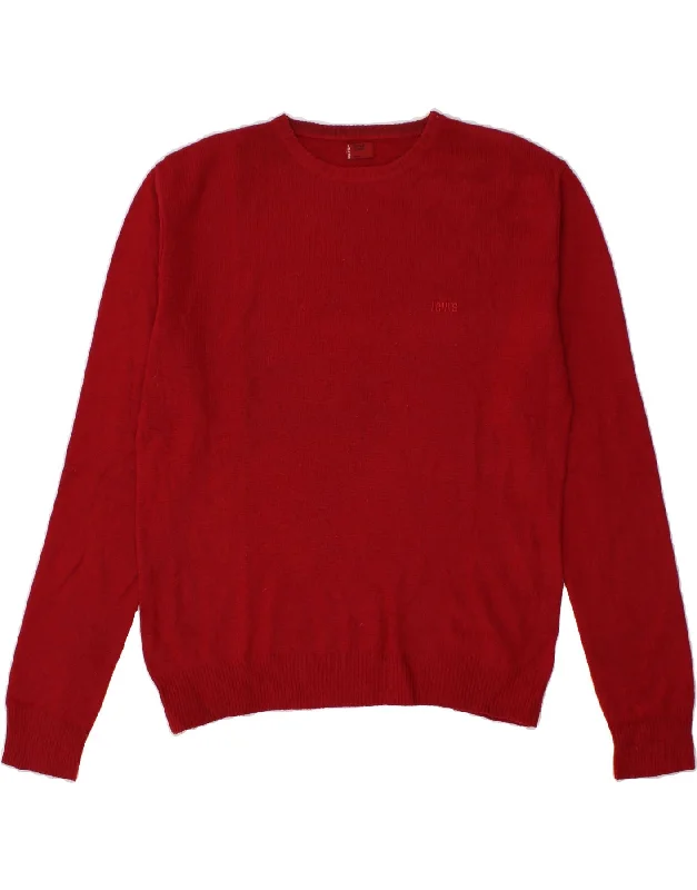 LEVI'S Mens Crew Neck Jumper Sweater XL Red Wool