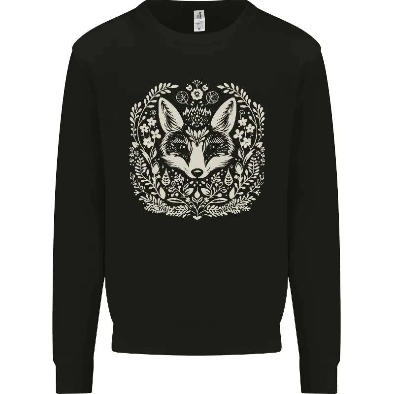 A Linocut Fox Mens Sweatshirt Jumper