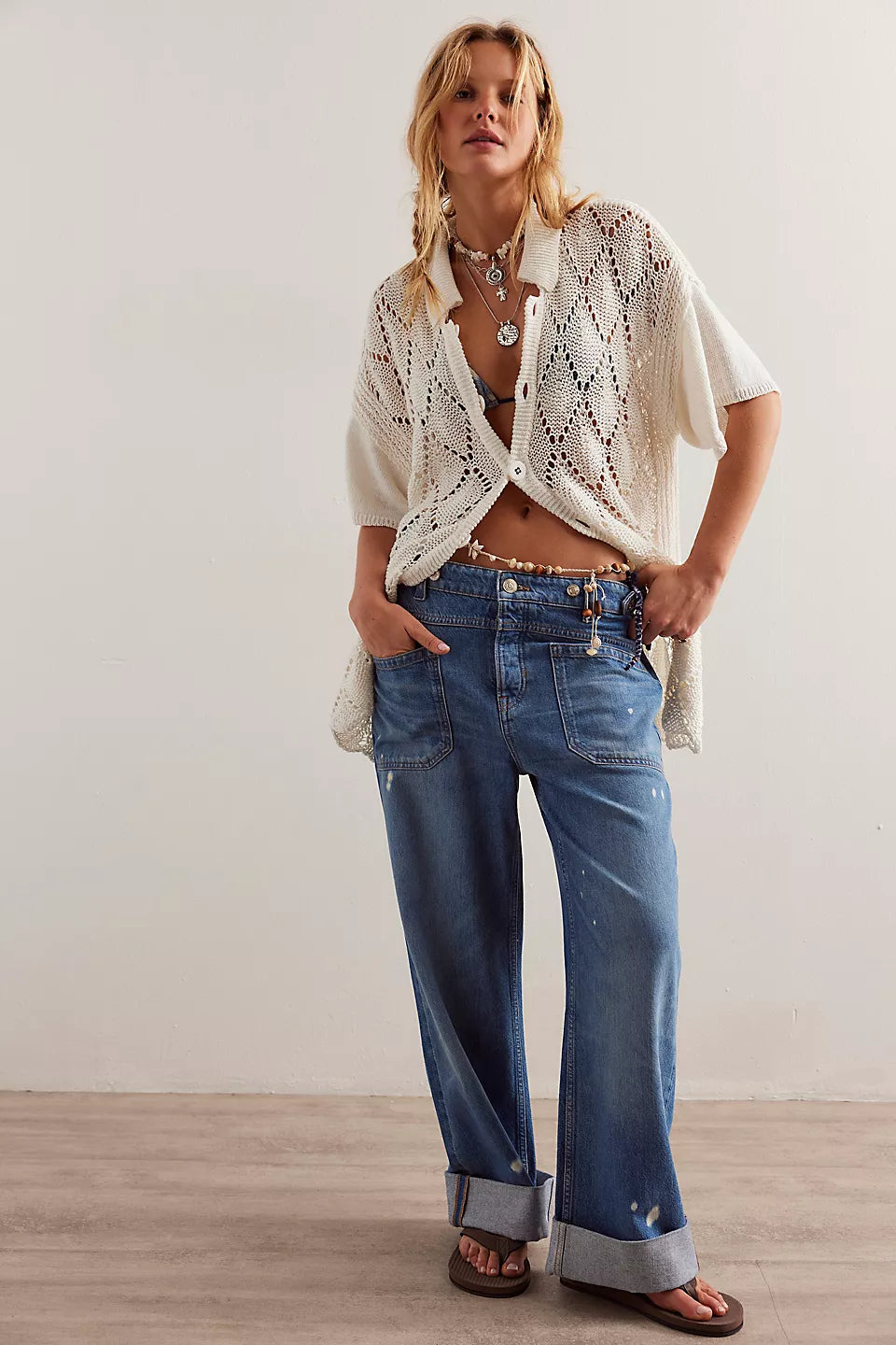 Free People We The Free Palmer Cuffed Jeans - 100 YEARS