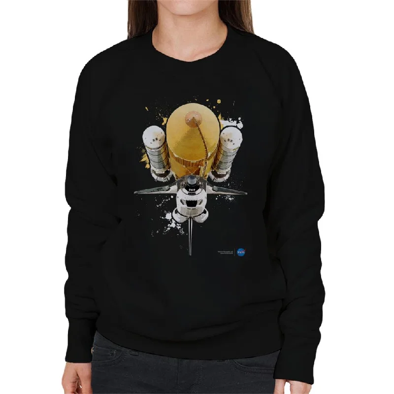 NASA Atlantis Shuttle Paint Splatter Women's Sweatshirt