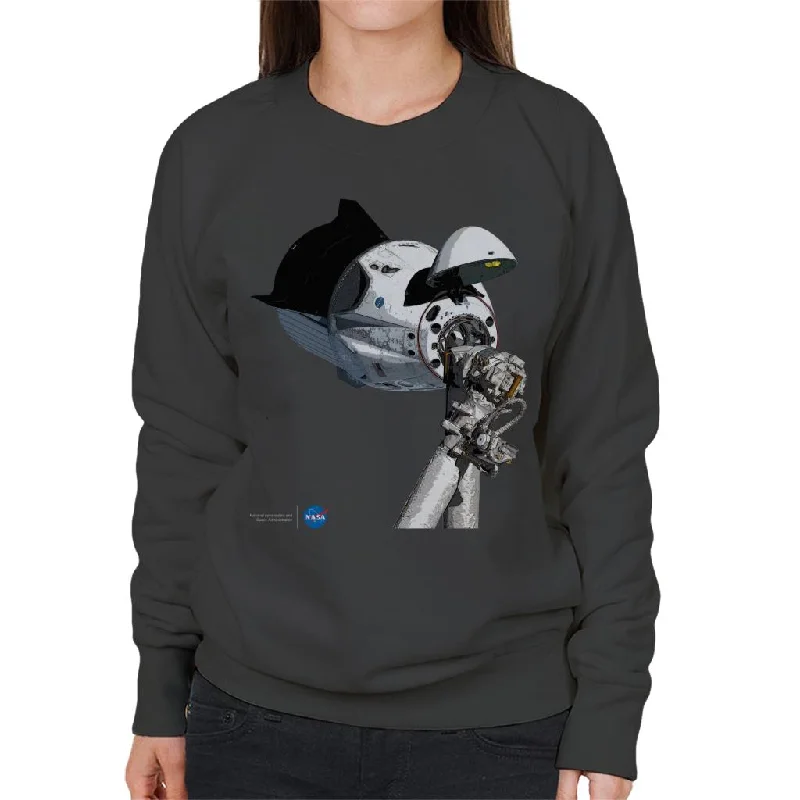 NASA SpaceX Dragon Capsule At The ISS Women's Sweatshirt