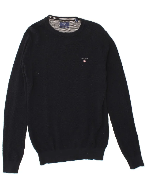 GANT Mens Crew Neck Jumper Sweater Medium Navy Blue Cotton