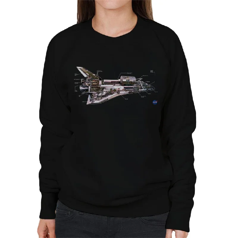 NASA Space Shuttle Schematic Diagram Women's Sweatshirt