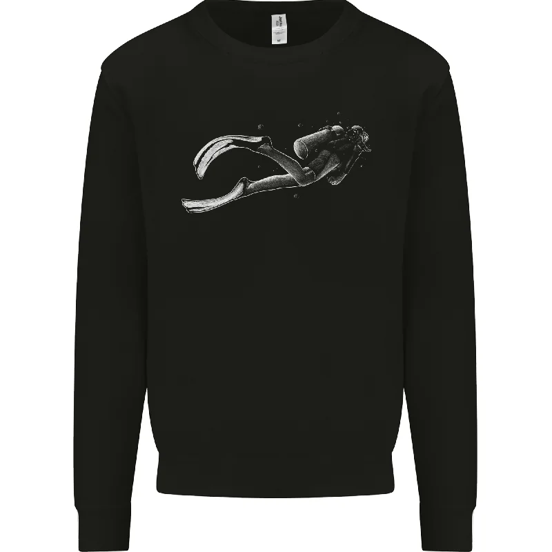 A Lone Scuba Diver Diving Mens Sweatshirt Jumper