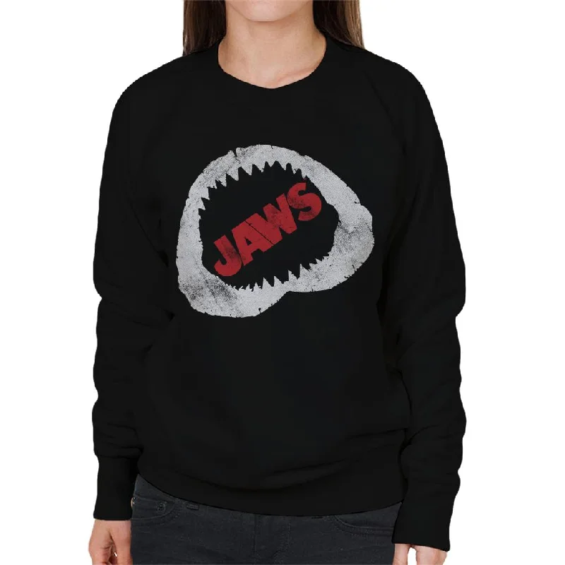 Jaws Bite Red Text Women's Sweatshirt