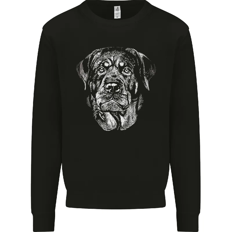 A Monochrome Rottweiler Dog Mens Sweatshirt Jumper