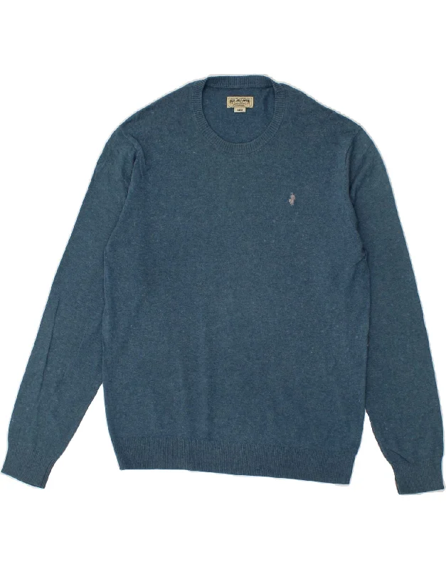 MARLBORO CLASSICS Mens Crew Neck Jumper Sweater XL Blue Cotton