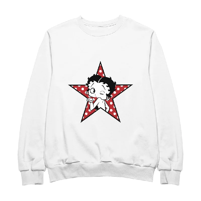 Betty Boop Wink Polka Dot Star Women's Sweatshirt