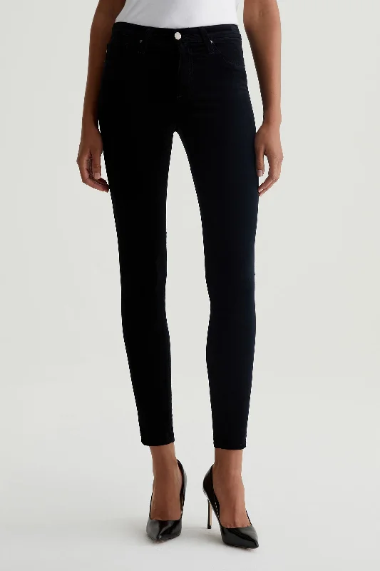 AG Farrah High-Rise Black Velvet Skinny Jeans