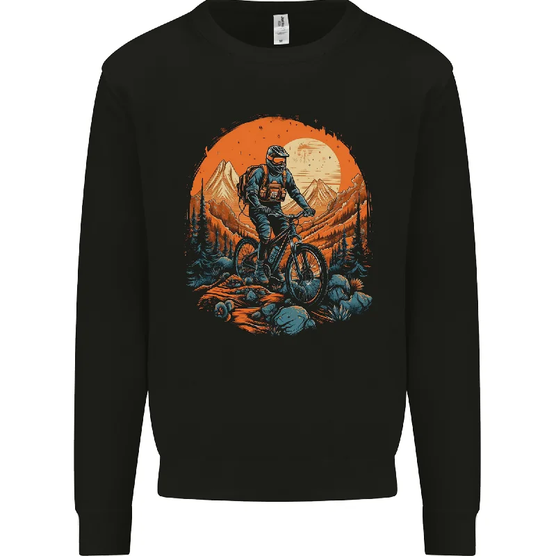 A Mountain Biker in the Wilderness Bike MTB Mens Sweatshirt Jumper