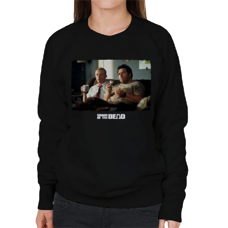 Shaun of the Dead Shaun And Ed Watching TV Women's Sweatshirt