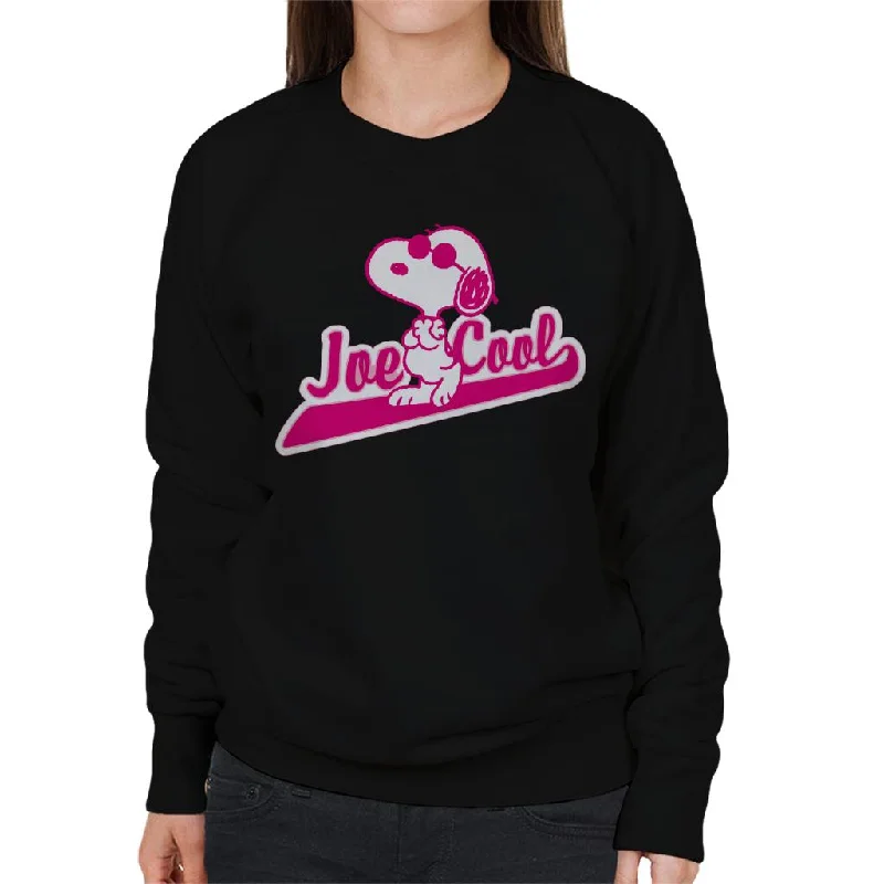 Peanuts Joe Cool Baseball Text Women's Sweatshirt