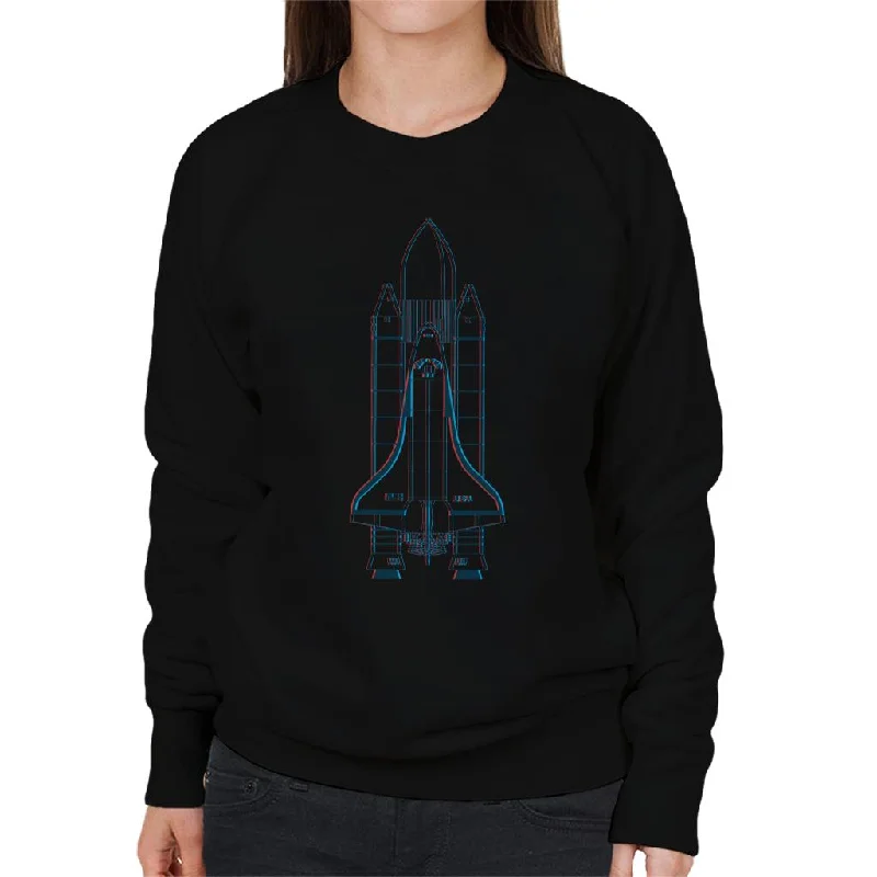 NASA Space Shuttle Enterprise 3D Effect Women's Sweatshirt