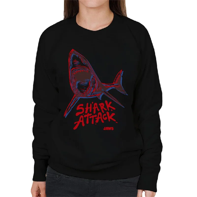 Jaws Neon Shark Attack Women's Sweatshirt