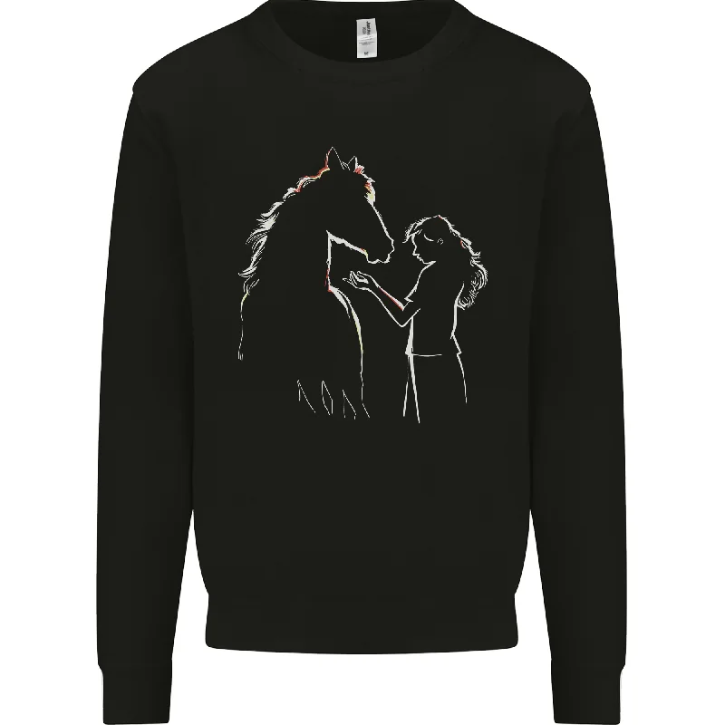 A Horse and Girl Equestrian Riding Mens Sweatshirt Jumper