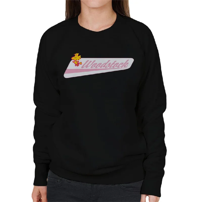 Peanuts Woodstock Baseball Text Women's Sweatshirt