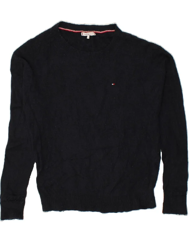 TOMMY HILFIGER Mens Boat Neck Jumper Sweater Large Navy Blue