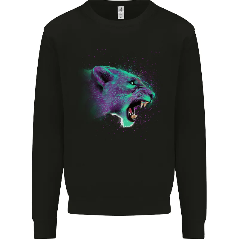 A Lion Watercolour Mens Sweatshirt Jumper