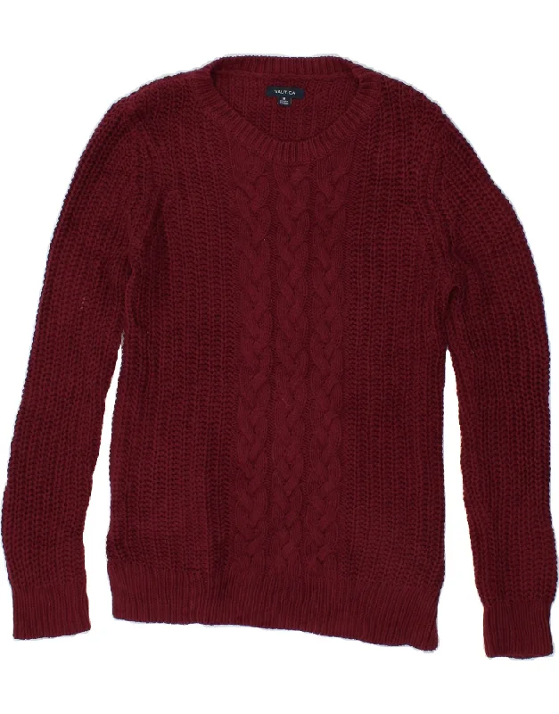 NAUTICA Mens Crew Neck Jumper Sweater Medium Burgundy Cotton