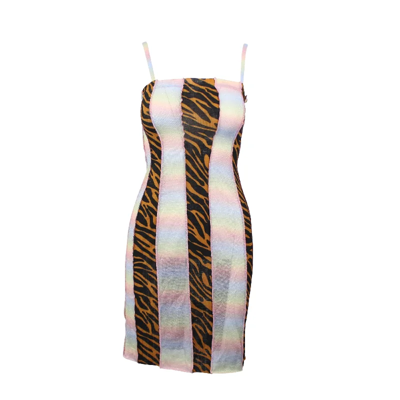 ROBERTO SANCHEZ TIGER RAINBOW MACUMBA MINI DRESS