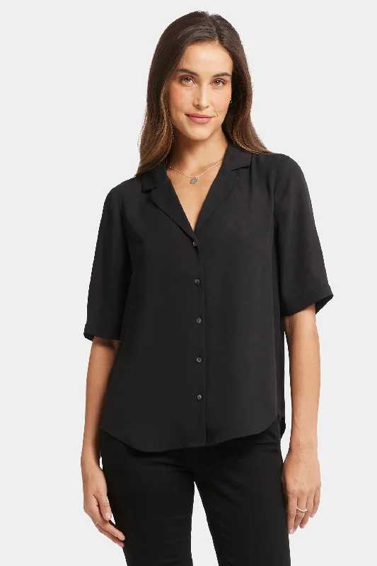 Gabrielle Short Sleeved Blouse - Black