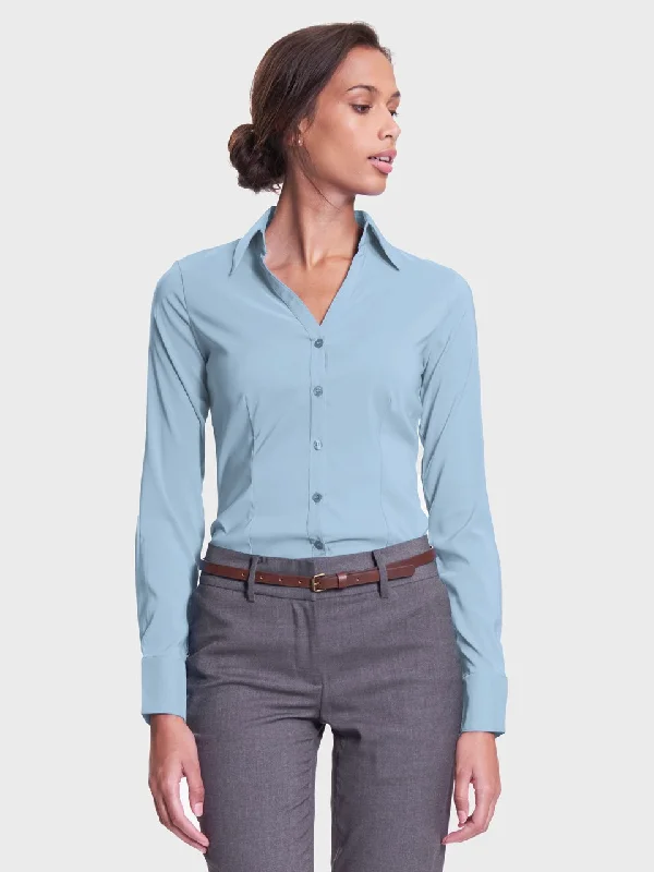 Ladies' Perfect Blouse Long Sleeve - Ice Blue