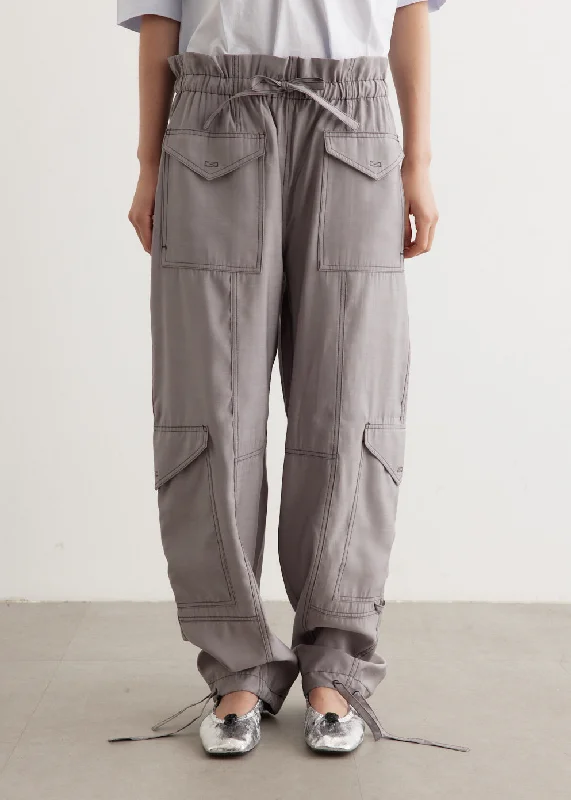 Light Slub High Waist Pocket Pants