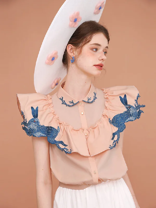 Enchanted Hare Embroidered Blouse