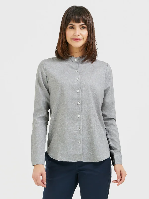 Ladies' Resort Blouse Long Sleeve - Cool Grey