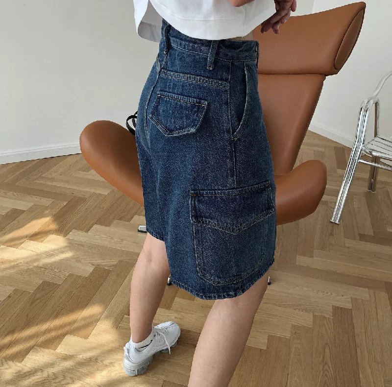 Summer Europe and America street hipster high waist cowboy pants pocket straight loose five pants shorts women