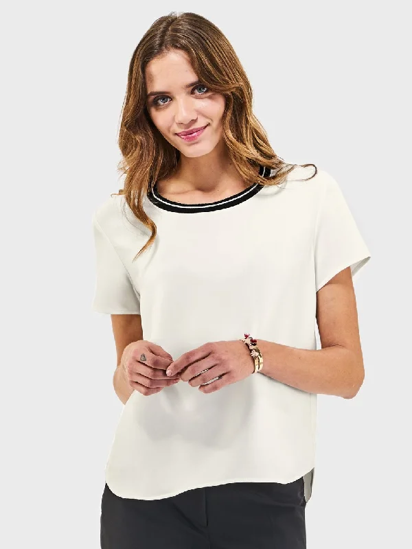 Ladies' Racer T Blouse - Cream