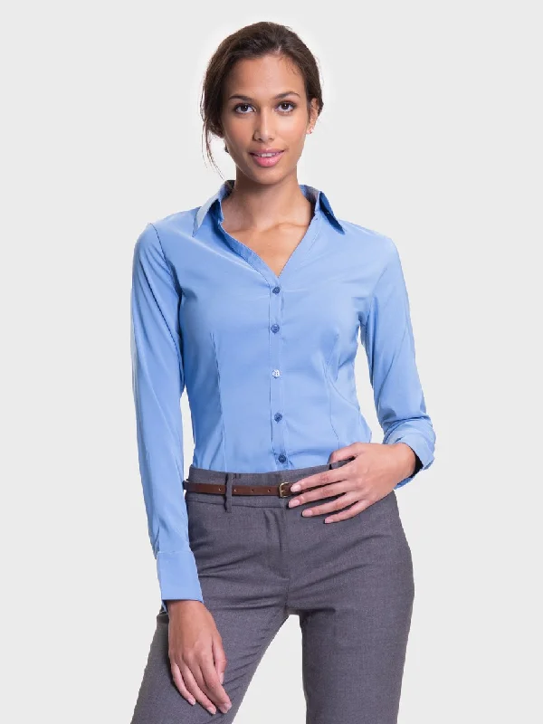 Ladies' Perfect Blouse Long Sleeve - Peri Blue