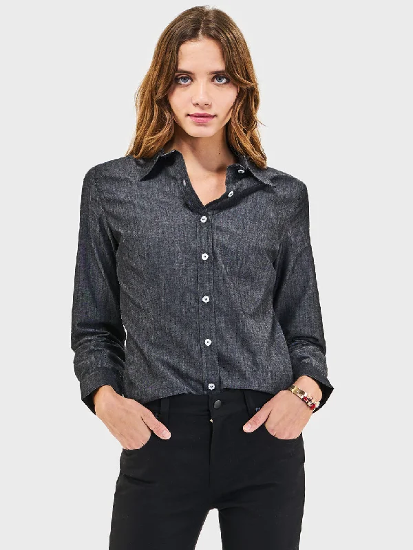 Ladies' Essential Blouse - Grey Chambray